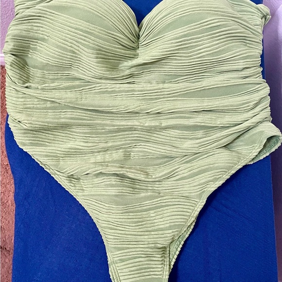 Matte Collection Swimsuit - Lime Green One Piece Swimsuit. - Picture 7 of 8